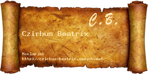 Czirbus Beatrix névjegykártya